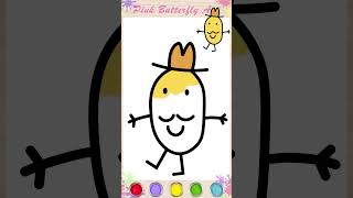 Mr Potato Drawing and Coloring for Kids Toddlers Preschoolers pinkbutterflyart peppapig mrpotato [upl. by Nielson]