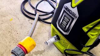 How to Connect your Hose to Ryobi Pressure Washer 💦🚿 howto pressurewashing [upl. by Nomyt487]