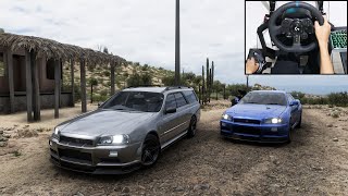 Nissan Stagea amp Nissan Skyline R34 GTR  Forza Horizon 5  Logitech g923 gameplay [upl. by Tireb]