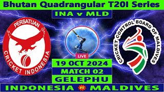 Indonesia vs Maldives  INA vs MLD  Match 2 of Bhutan Quadrangular T20I Series 2024  Cricket Info [upl. by Maon397]