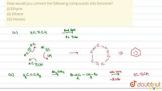 How would you convert the following compounds into benzene i Ethyneii Etheneiii Hexane [upl. by Rayna]