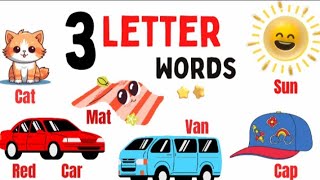 3 Letter Words In English spelling 3 letter words for toddlers  Phonics  Kids English Vocabulary [upl. by Salman]