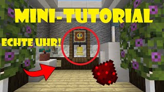 MiniTutorial Echte Uhr in Minecraft bauen  Working Redstone Clock  Redstone leicht gemacht [upl. by Lamek]