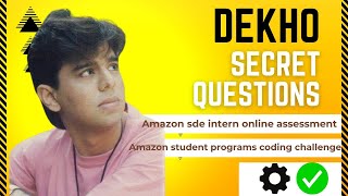 Amazon SDE Biggest Hiring Announced  Amazon Sde Intern Online Assessment  Coding Questions [upl. by Cinimod]