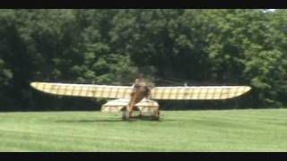 1910 replica Hanriot flies at the Old Rhinebeck Aerodrome 35 HP Franklin radial engine [upl. by Bradford]