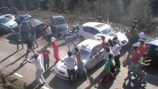 Rally fans run over  Accidente doble y atropello [upl. by Edmonds]