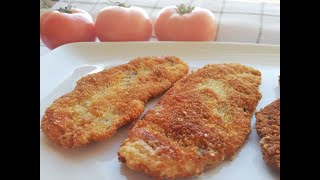 Chicken schnitzel in delicious breadcrumbs crust Schnitzel Chickenschnitzel [upl. by Naerda]