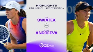 Iga Swiatek vs Mirra Andreeva  2024 Cincinnati Quarterfinal  WTA Match Highlights [upl. by Lativa]