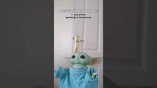 Baby Yoda banyoya girme aşamaları 🤔  Baby Yoda babyyoda [upl. by Relyhs]