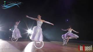 UniCircle Flow  quotLet It Bequot Trio on STAGE 一輪車演技 Unicycle Dance [upl. by Nevarc]