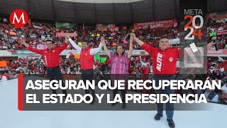 Xóchitl Gálvez es arropado por priistas en Puebla [upl. by Evatsug]