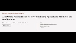 Zinc Oxide Nanoparticles for Revolutionizing Agriculture Synthesis and Applications  RTCLTV [upl. by Chris]