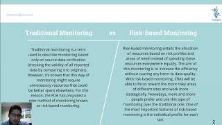 CRA Knowledge  Traditional Monitoring vs Risk Based Monitoring [upl. by Alodie]