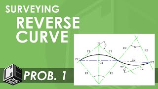 Surveying Horizontal Curve Reverse Curve Prob 1 PH [upl. by Cheria72]