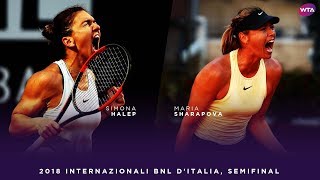 Simona Halep vs Maria Sharapova  2018 Internazionali BNL dItalia Semifinal  WTA Highlights [upl. by Grania]