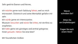 Texte schreiben wenn Konjunktiv II möchte fahren würde besuchen würde bitten hätte gebucht [upl. by Okiam]