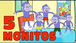 CINCO MONITOS SALTABAN EN LA CAMA Canciones Infantiles Coletas y Pachete [upl. by Acinoj]