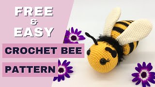 FREE bee crochet pattern  Bee crochet tutorial  How to crochet bee Amigurumi tutorial [upl. by Atiner]