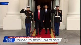 Obama Trump Leave White House [upl. by Martynne]