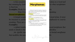 Morphemes Language and Linguistics Instant Essay Exam Success ARsummaryguidance shorts Viral [upl. by Leifeste283]