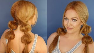 Bubble Braid Pigtails Hair Tutorial  How To Use Hair Extensions In Double Ponytails  Braids [upl. by Yevreh]