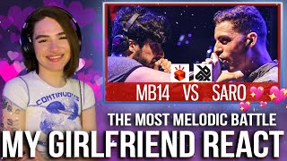 My GIRLFRIEND React  MB14 vs SARO  Grand Beatbox LOOPSTATION Battle 2017 [upl. by Arais]