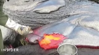 How Geologists Collect Lava Samples From Volcanoes [upl. by Kenny]