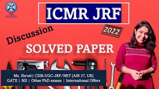 ICMR JRF 2022 Paper Discussion nta icmr jrf phd phdentrance lifesciences icmrjrf aptitude [upl. by Hogarth]