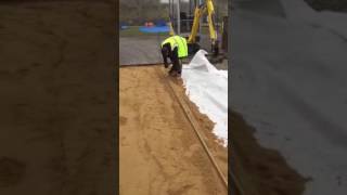 Inserting screed bars to correct level [upl. by Barthol]