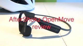 AfterShokz OpenMove open ear headphones review for cyclists [upl. by Hseham]