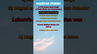 Pakistan Studies  MCQ  GK  Shah Jahan  FPSC  SPSC  STS  MCQ SMASHERS  generalknowledge [upl. by Eleonore]