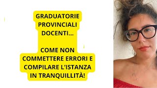 GRADUATORIA PROVINCIALE DOCENTI COSE ASSOLUTAMENTE DA SAPERE [upl. by Chally]