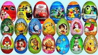 26 Surprise eggs Маша и Медведь Kinder Surprise Disney Pixar Cars 2 Mickey Mouse [upl. by Whalen]