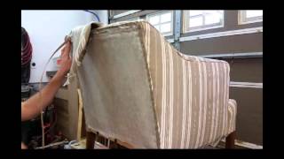 Upholstering an armchair Part 5  Outside Back [upl. by Harbour]