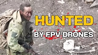 Russian Infantry Hunted by FPV Drones near Kharkiv frontline 2024 Combat Footage [upl. by Nnylaj]