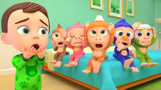 Five Little Monkeys Jumping on the Bed  Lalafun Nursery Rhymes [upl. by Hakkeber]