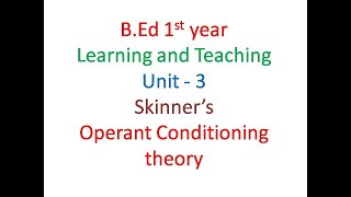 skinner operant conditioning theory  BFSkinner operant conditioning theory in tamil [upl. by Leakim]