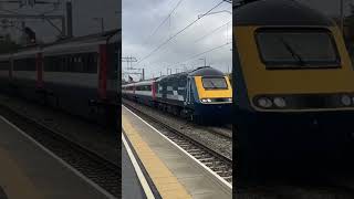 Harborough station EMT HST special 125 group A midland mainline Rio warrior at speed 281023 [upl. by Leahsim]