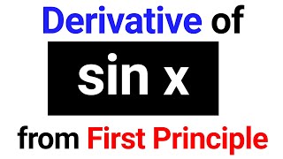 derivative of sinxx from first principle [upl. by Midas]