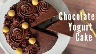 Rich amp Moist Chocolate Yogurt Cake with Chocolate Mascarpone Frosting  Easy Cake Recipe [upl. by Noimad168]