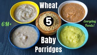 5 Wheat Porridge Recipes For 624 Month Babies  Fusion Cooking Foods For 6Months  Babies [upl. by Enelyaj]