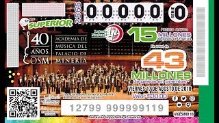 Sorteo Superior No 2565 del 17 de agosto 2018  Orquesta Sinfónica de Minería [upl. by Eel]