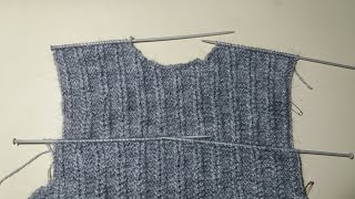 How to make round neck knitting tutorial for gents sweater [upl. by Ailad]