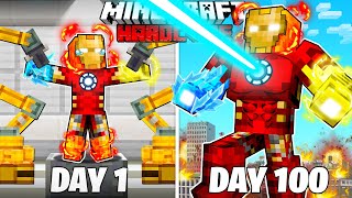 I Survived 100 Days as ELEMENTAL IRON MAN in HARDCORE Minecraft [upl. by Allets]