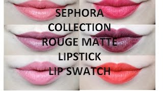 SEPHORA ROUGE MATTE LIPSTICKS Lip Swatch Video  Sephora Singapore [upl. by Meris]