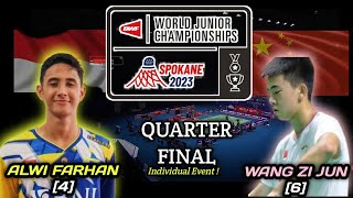 MAKIN GACOR  Alwi Farhan Singkirkan Wakil China di Perempat Final Badminton WJC 2023 [upl. by Hanfurd]