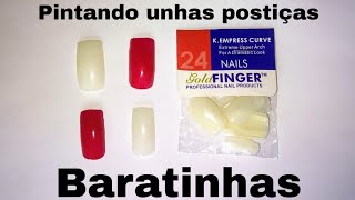 COMO PINTAR UNHAS POSTIÇAS ANTES DE COLAR [upl. by Jacquelyn]