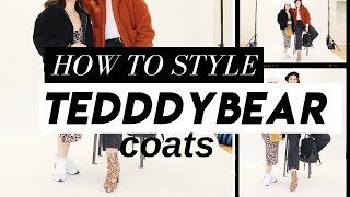 6 WAYS TO STYLE THE TEDDY BEAR COAT PETITE  CURVY STYLE [upl. by Hanikahs]