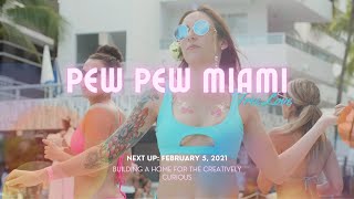 EPIC Pool Party in South Beach  PEW PEW artist collective [upl. by Ynnaffit]