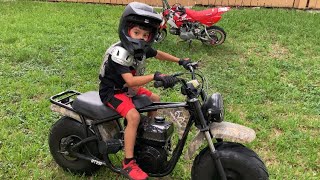 7 Year Old’s First Time Riding A 100Mph Racing Mini Bike MotoJit [upl. by Louanne]